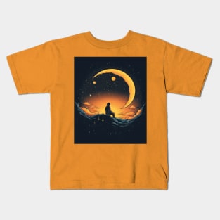 Man Mountain and Moon Kids T-Shirt